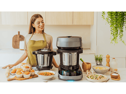 CECOTEC Mambo CooKing Total Gourmet — Robot de cocina, 2200W, Dispensador, Autolimpieza, Inox