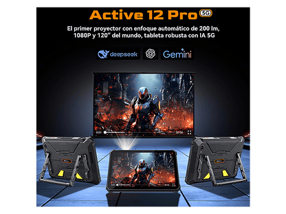 BLACKVIEW Active 12 PRO 5G con teclado y correa — Tablet, 256 GB, Negro, 12 GB RAM, 11" Full-HD+