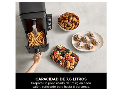 NINJA SL300EU — Freidora de aire, 2470 W, Negro, 7.6 l dividido en 2 bandejas