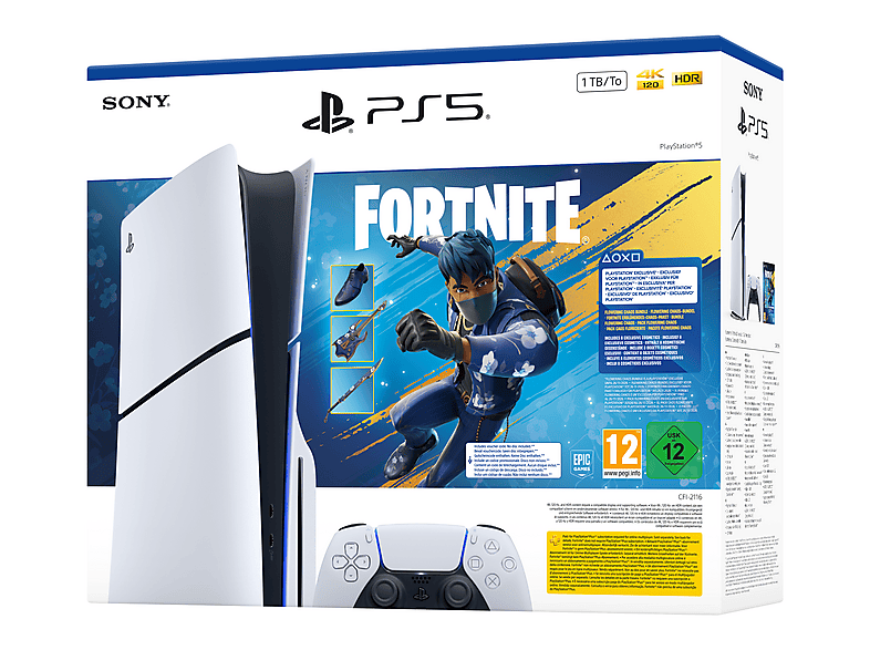SONY Slim 1TB Edición Disco - Fortnite Flowering Chaos — Consola PS5, White
