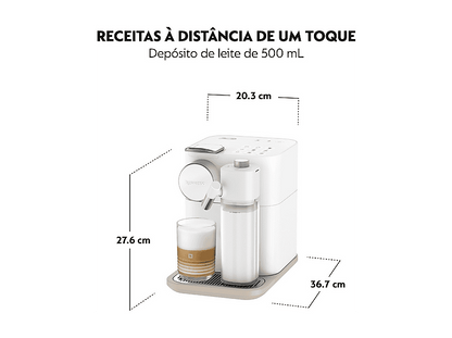 DE LONGHI — Cafetera de cápsulas, De'Longhi Nespresso® Gran Latissima EN640.W, 1400W, Blanco, 19 bar