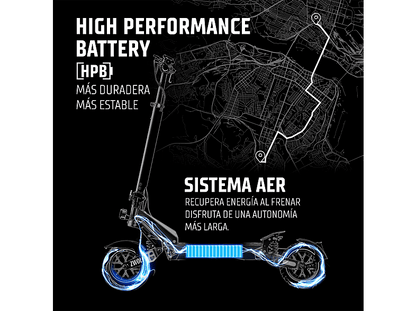 ZWHEEL ZWolf Duo — Patinete eléctrico, Pot. máx. 2000 W, Carga máx. 120 kg, 20000 mAh, 70 km autonomía