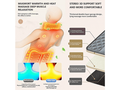 INF Colchoneta de masaje con almohadillas térmicas para masaje de cuerpo c — Masajeador, Gris
