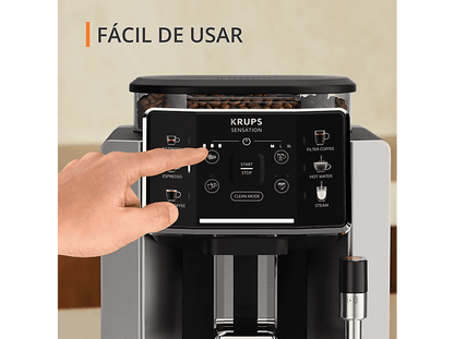 KRUPS Sensation C90 EA910E10 — Cafetera superautomática, 1450 W, 1.7 L, 6 programas, Autolimpieza