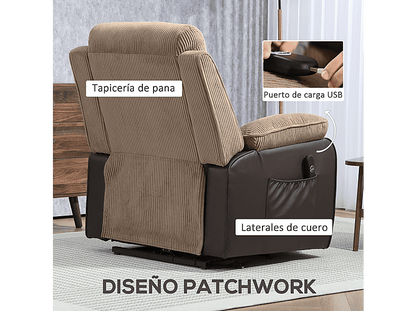 HOMCOM 713-178V92BN — Sillón levanta personas, 46 kg, Marrón