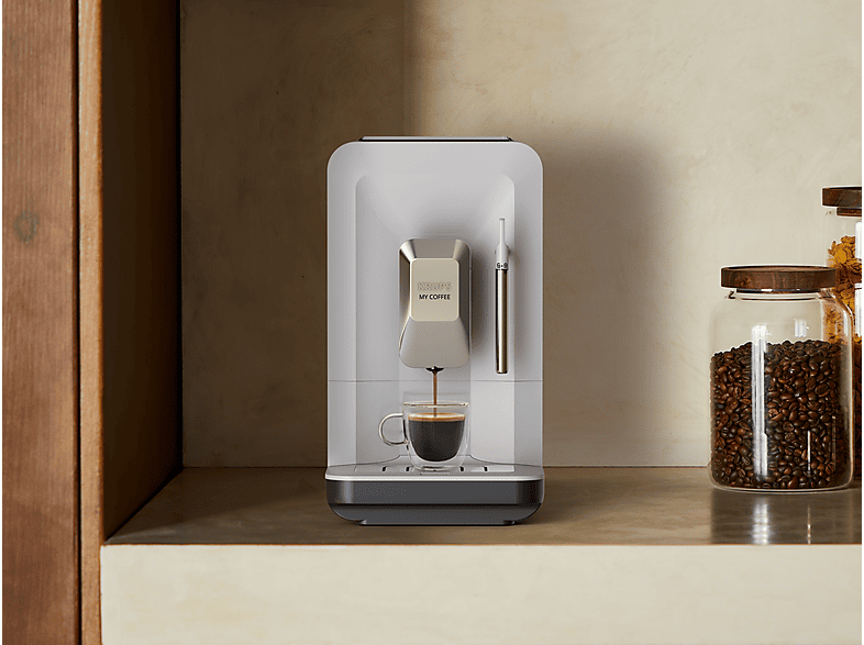 KRUPS My Coffee EA201B — Cafetera superautomática, Táctil, Molinillo, Compacta, Gris