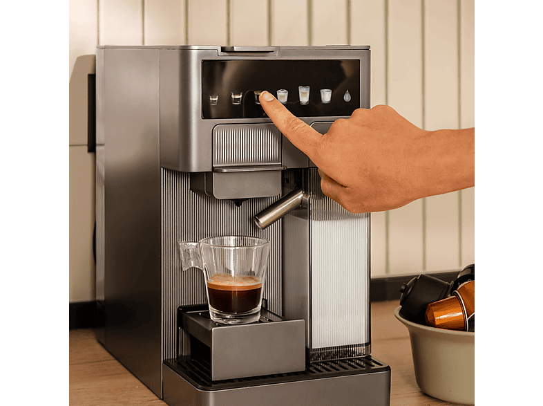 CECOTEC FreeStyle Latte T — Cafetera de cápsulas, 1350 W, Gris, 20 bar, 0,4 l