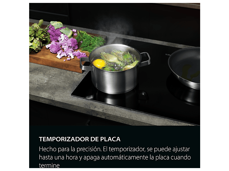 AEG TR64IT00FB — Placa inducción, 4 zonas Flex de 22 cm, 59 cm, Negro, Función Puente