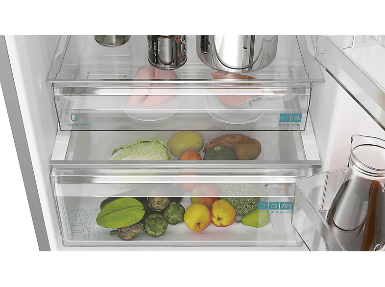 SIEMENS iQ300 KG49NXIDF — Frigorífico combi, Altura 203 mm, No Frost, Capacidad 440 l, Stainless steel