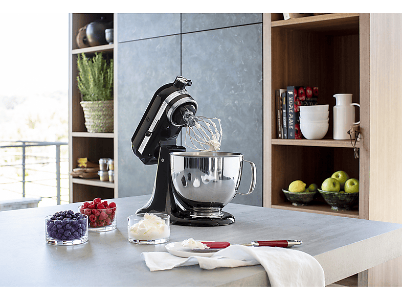 KITCHENAID 5KSM125EOB — Robot amasador, 300W, 4.8L, Negro