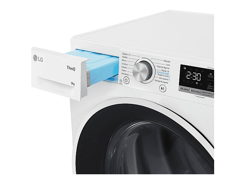 LG RH90V5AV6N — Secadora, 9 kg, 14 programas, Blanco, Bomba de calor