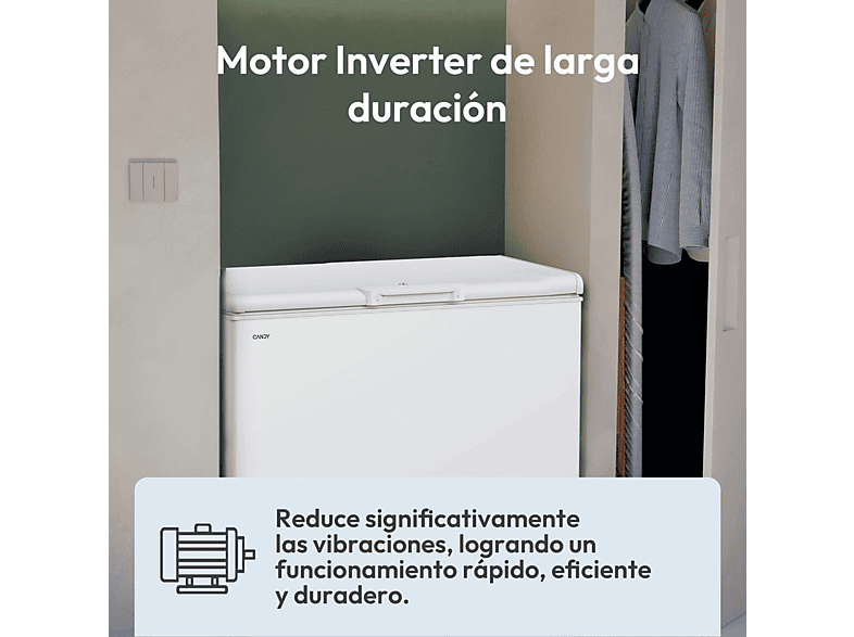 CANDY CCHH 3012E — Congelador horizontal, 840 mm, Blanco, 300 l