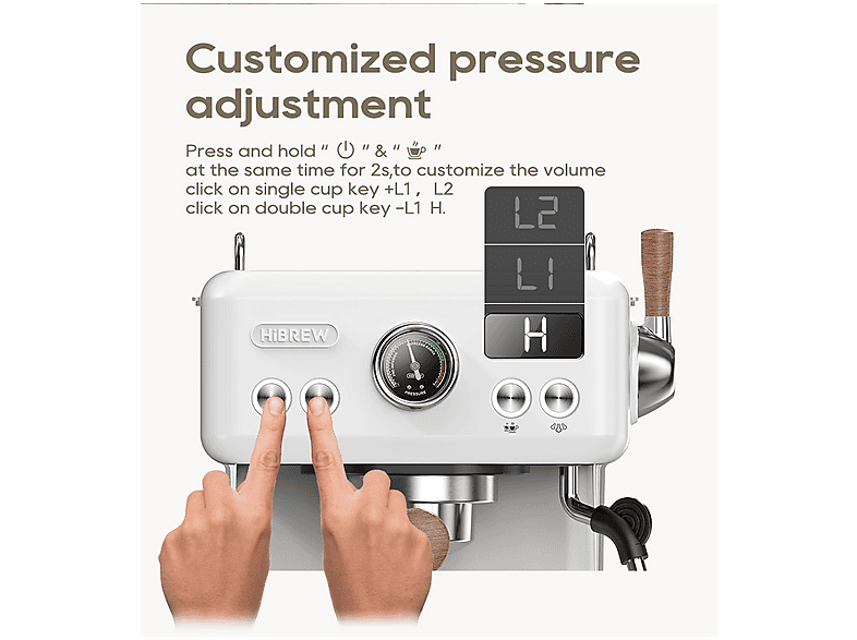 HIBREW H10PLUS-Blanco — Cafetera express, 1350 W