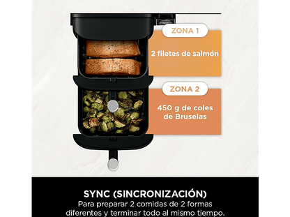 NINJA SL300EU — Freidora de aire, 2470 W, Negro, 7.6 l dividido en 2 bandejas