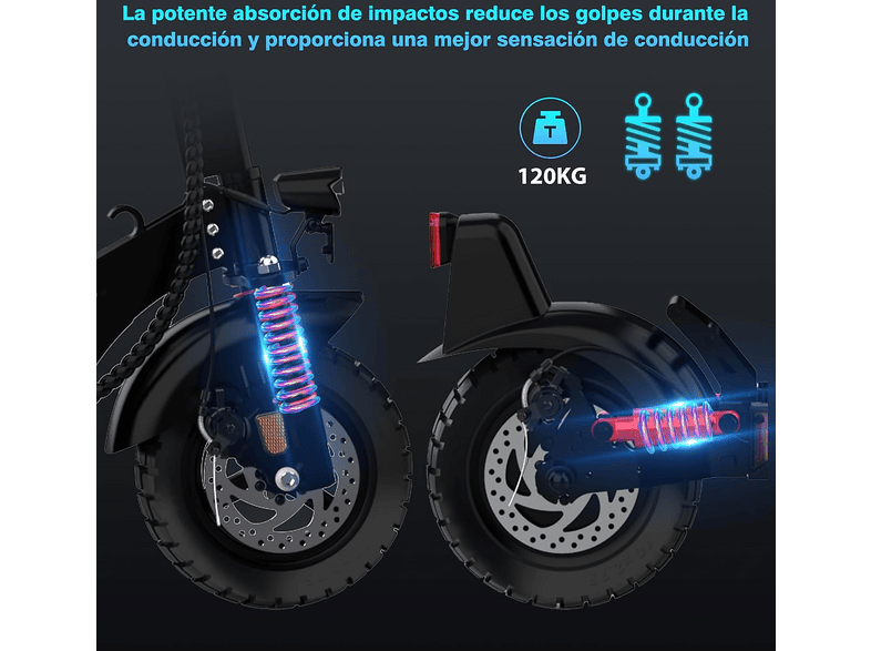 HITWAY H9 — Patinete eléctrico, Pot. máx. 150 W, Carga máx. 50 kg, 2600 mAh, Rojo
