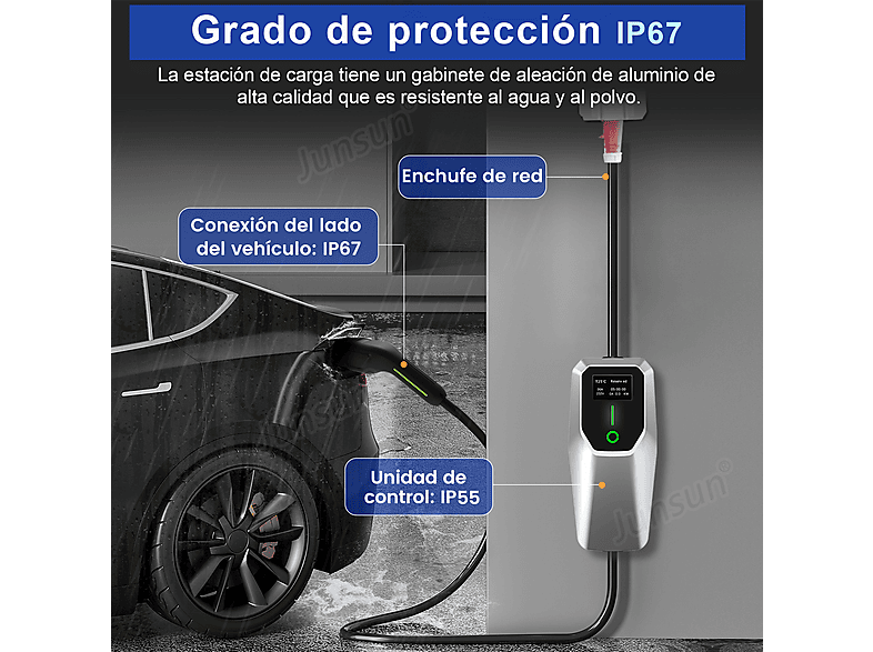 SMORGR 8 M 11kW 16A IP67 Tipo 2 — Cargadores vehículos eléctricos, plateado