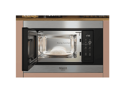 HOTPOINT MF20S IX HA.1 — Microondas integrable, 900 W, Negro, 6 potencia, 20 l