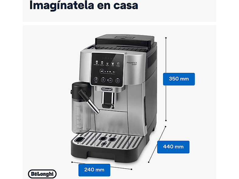 DE LONGHI — Cafetera superautomática, 1450W, De'Longhi Magnifica Start Milk, ECAM220.80.SB, 15bar