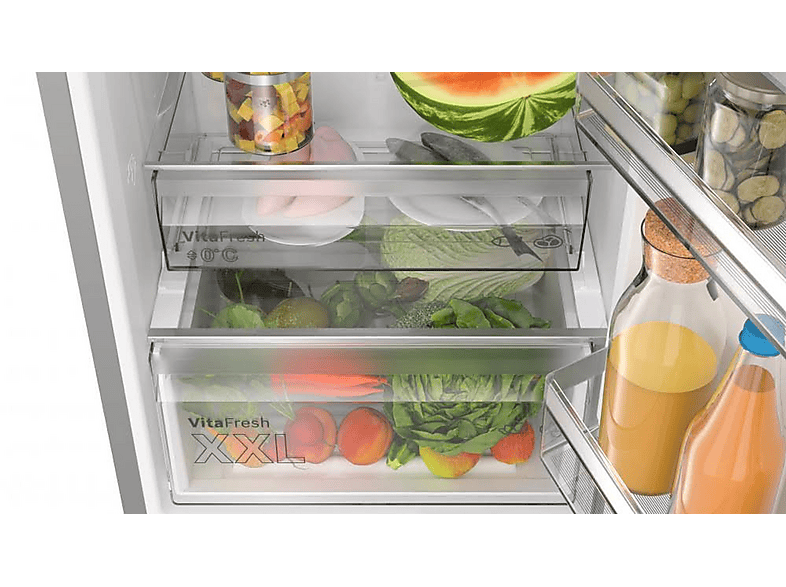 BOSCH KGN397ICT — Frigorífico combi, Altura 203 cm, Inox, No Frost, Capacidad 363 l