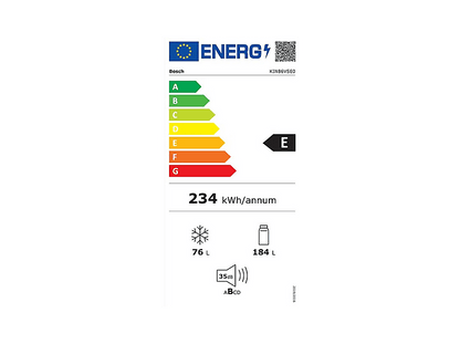 BOSCH AKLBB1723250214 — Frigorífico combi, Altura 1772 mm, Blanco, No Frost, 260 Litros
