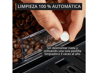 KRUPS Intensity EA50K9 — Cafetera superautomática, Compacta, Negro, 4 bebidas, Espumador de leche manual