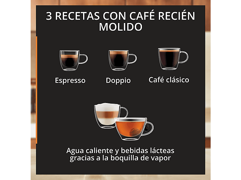 KRUPS My Coffee EA201B — Cafetera superautomática, Táctil, Molinillo, Compacta, Gris