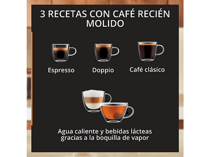 KRUPS My Coffee EA201B — Cafetera superautomática, Táctil, Molinillo, Compacta, Gris