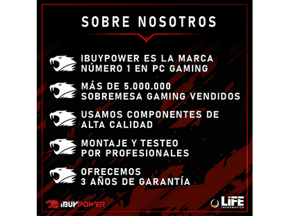 IBUYPOWER Master Carbine Lite — PC Gaming, 16 GB RAM, 1 TB SSD, Negro, AMD Ryzen 7 8700F