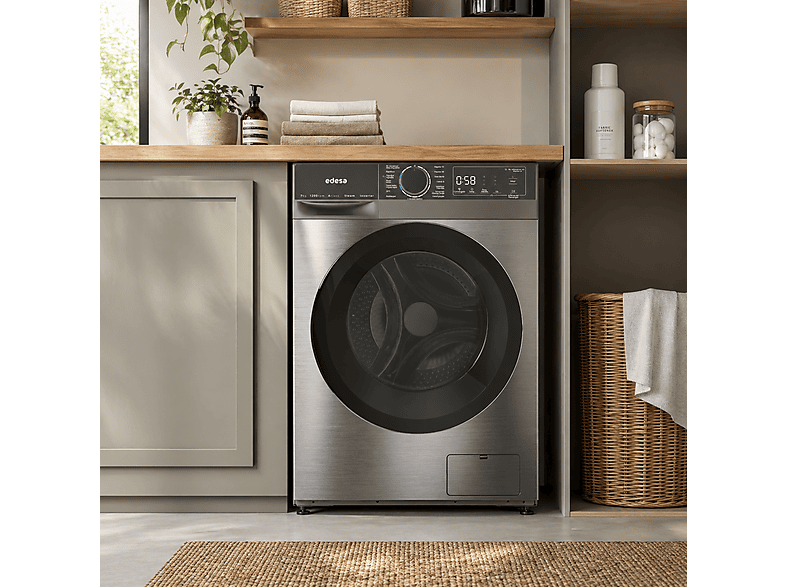 EDESA EWF-7201 X — Lavadora carga frontal, 7 kg, 15 programas, Inox