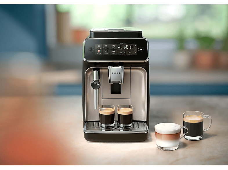 PHILIPS 3300 Series EP3321/40 — Cafetera superautomática, 1500 W, Negro, Tecnología AquaClean, 2 tazas