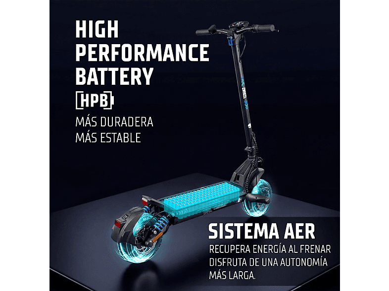 ZWHEEL ZLion Duo — Patinete eléctrico, Pot. máx. 2000 W, Carga máx. 120 kg, 15000 mAh, Negro