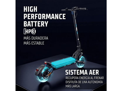 ZWHEEL ZLion Duo — Patinete eléctrico, Pot. máx. 2000 W, Carga máx. 120 kg, 15000 mAh, Negro