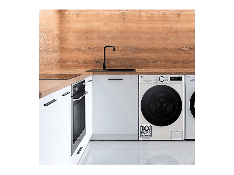 LG F4WR6010A1W.ABWQPES — Lavadora carga frontal, 10 kg, 12 programas, Inox, 1400 rpm
