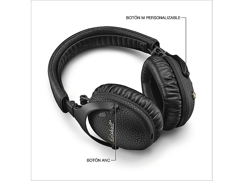 MARSHALL Monitor III A.N.C. — Auriculares inalámbricos, Circumaurales, Plegables, Negro, Bluetooth 5.3