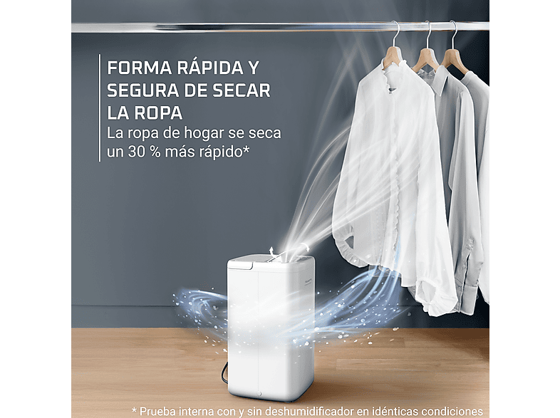 ROWENTA Extreme Dry Compact DH5250 — Deshumidificador, 14L/día, Superficie 40m², Silencioso, Blanco