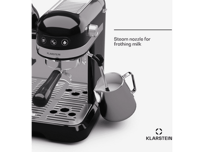 KLARSTEIN Bella Café Espresso — Cafetera espresso, 1550 W, Negro, 20 bar