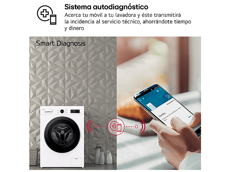 LG F4X1009NWK — Lavadora carga frontal, 9 kg, 10 programas, 1400 rpm, AI Direct Drive™