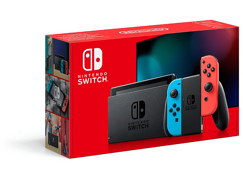 NINTENDO Switch — Consola, 6.2", Joy-Con, Azul y Rojo Neón