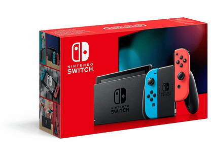 NINTENDO Switch — Consola, 6.2", Joy-Con, Azul y Rojo Neón