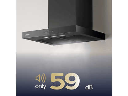 CIARRA CBCB6102 — Campana Decorativa, 4 velocidades, 650 m³/h, 600 mm, Negro