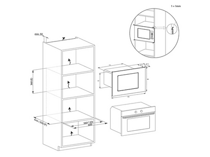 CANDY CA38FL7NWXW — Microondas integrable, 1200 W, 8 potencia, 25 l, Acero inoxidable