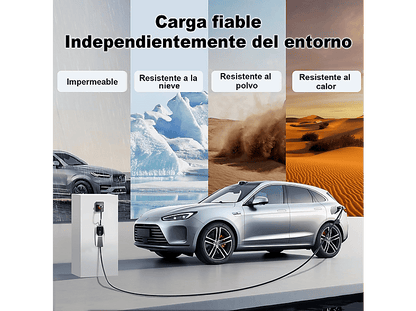 SMORGR 22KW Tipo 2 Ajustable 6A-32A 5 metros — Cargadores vehículos eléctricos, Black