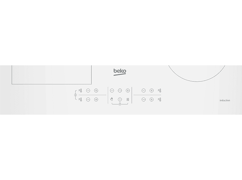 BEKO — Placa de inducción, Blanco, Placa inducción- Beko HII64200FMTW, 4 zonas + 1 FlexiZone, IndyFlex