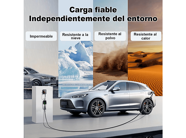 SMORGR 22 kW [3-Fases — Cargador vehículo eléctrico, Black, 5 m, 6-32A]