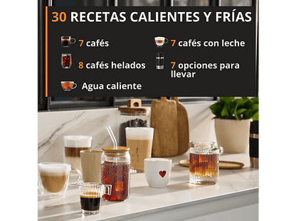 KRUPS Sensation Elite Hot & Cold EA918 — Cafetera superautomática, Molinillo, Táctil, Espumador, 1450 W