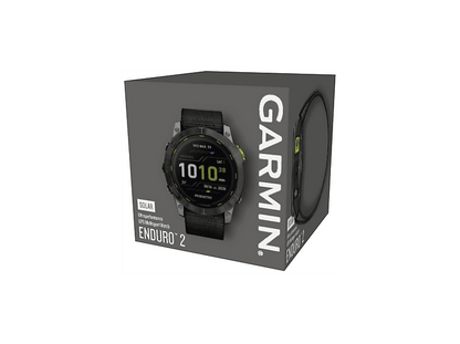 GARMIN Enduro 2 — Smartwatch, Titanio, Gris, Talla única, Polímero reforzado con fibra de vidrio (GFRP