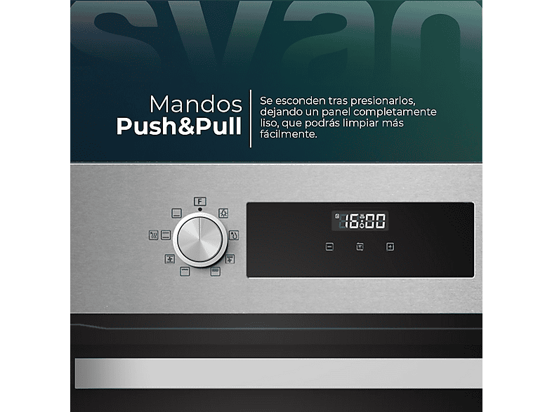 SVAN SHM8700DX — Horno multifunción, 59,5 cm, Inox, Libre instalación, 70 l