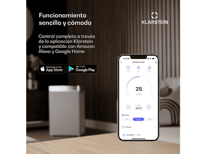 KLARSTEIN DryFy Connect — Deshumidificador, 65 m², Blanco, 8 l