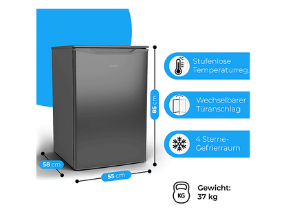 BOMANN GS 7253 — Congelador vertical, 850 mm, 87 l, Acero inoxidable