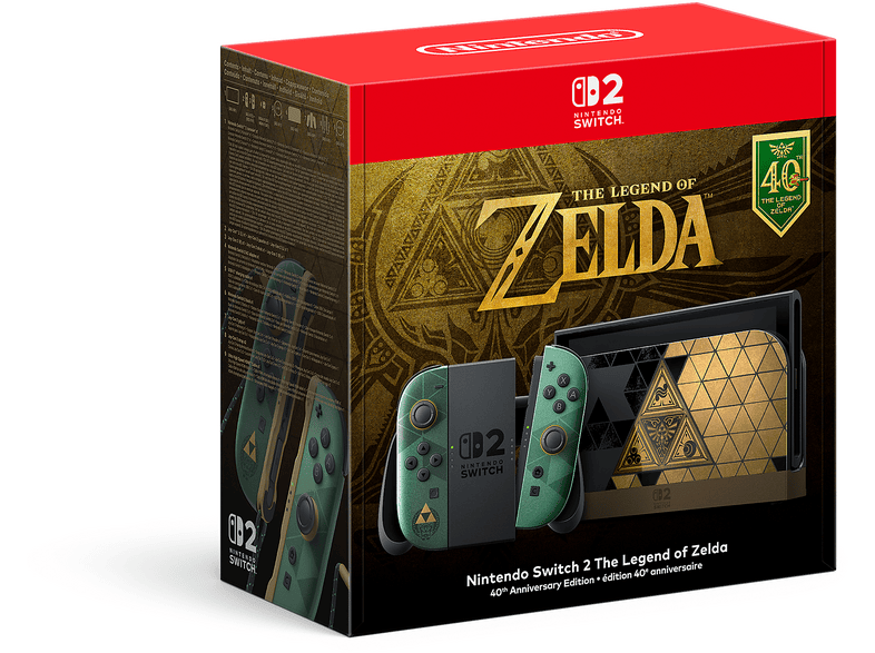 NINTENDO Switch 2 (Edición Zelda 40 Aniversario) — Consola, 7.9” Full HD HDR 120 Hz, 256 GB, Magnetic Joy-Con 2 con modo ratón